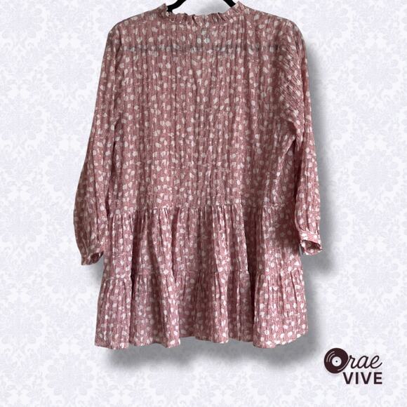 Shop the Mint Dusty Rose Floral Babydoll Dress Size Small - Picture 2 of 5